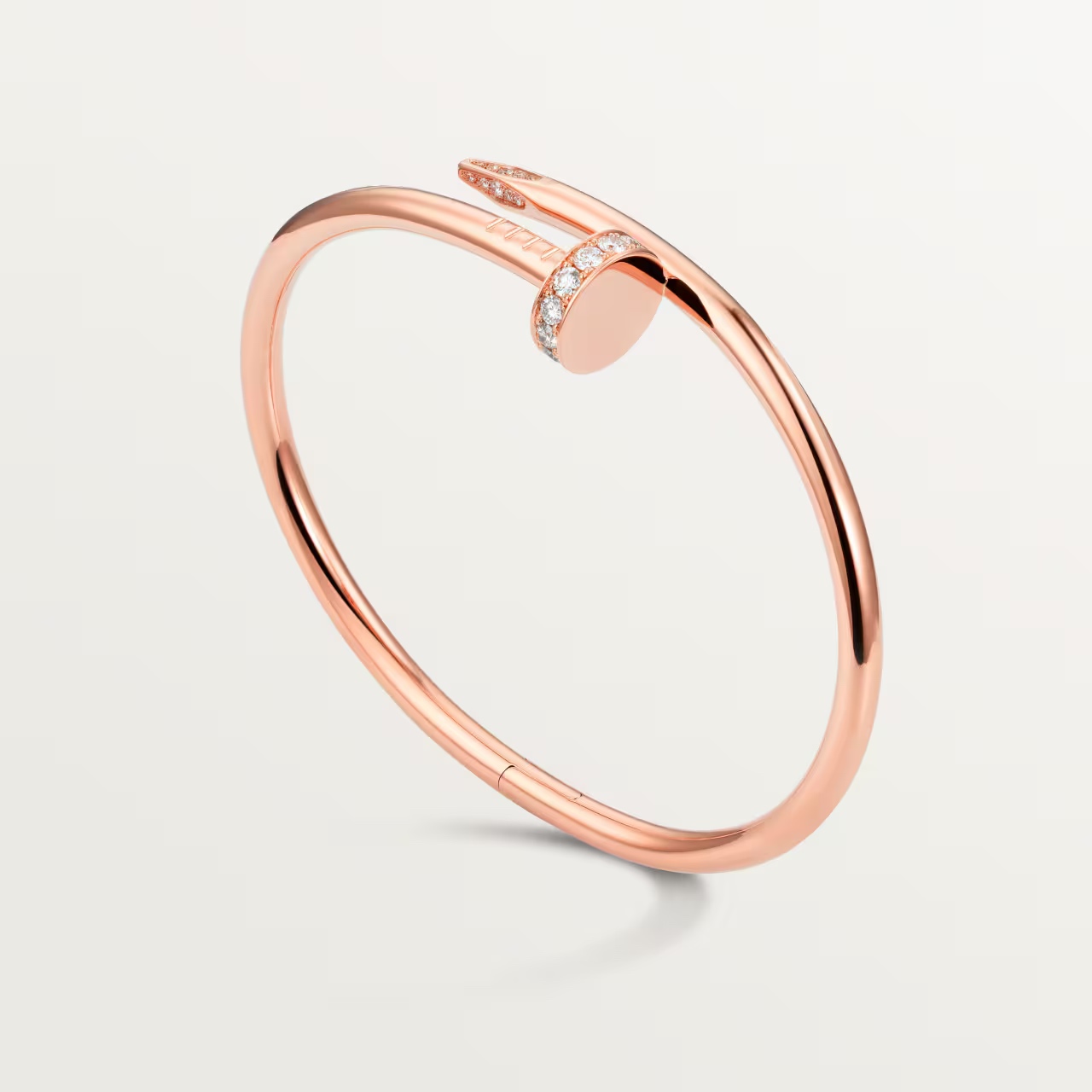 Bracelet Cartier Juste un Clou petit modèle en or rose serti de diamants